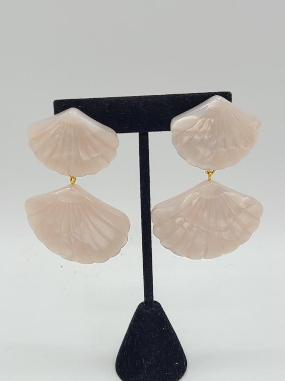 J. Crew Pale Blush Shell Drop Earrings